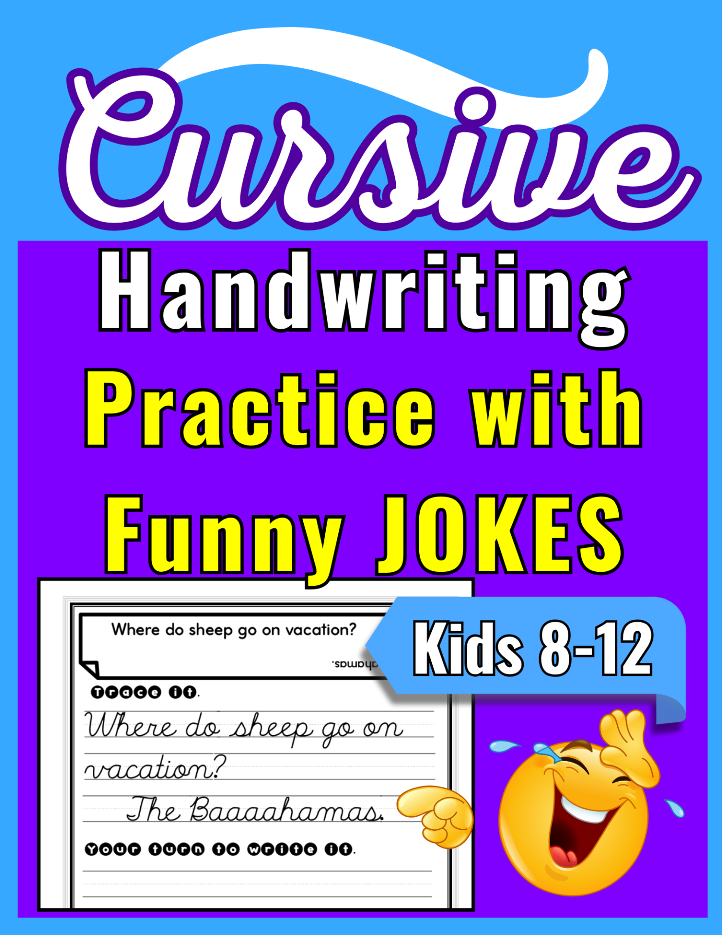 Cursive Handwriting Practice with Funny Jokes